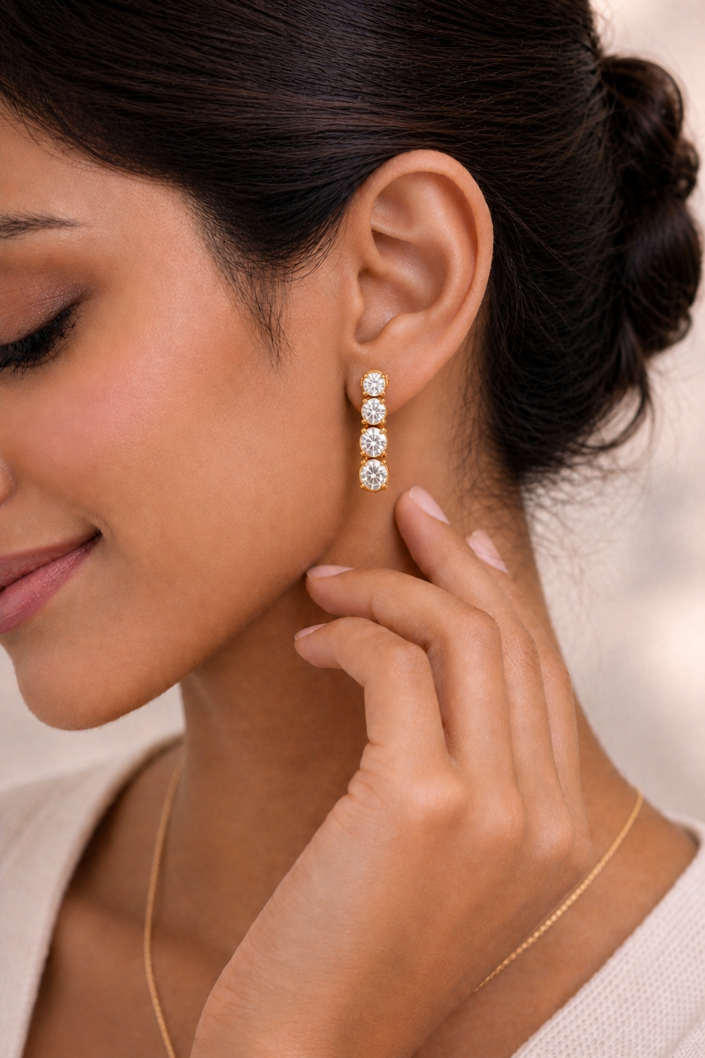 Round Shape Lab Grown Diamond Unique Drop Earring - HIGHCARAT DIAMONDS