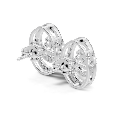 Round Shape Lab Grown- Natural Diamond Elegance Vintage Diamond 14k Solid Gold Earrings For  Daily Wear