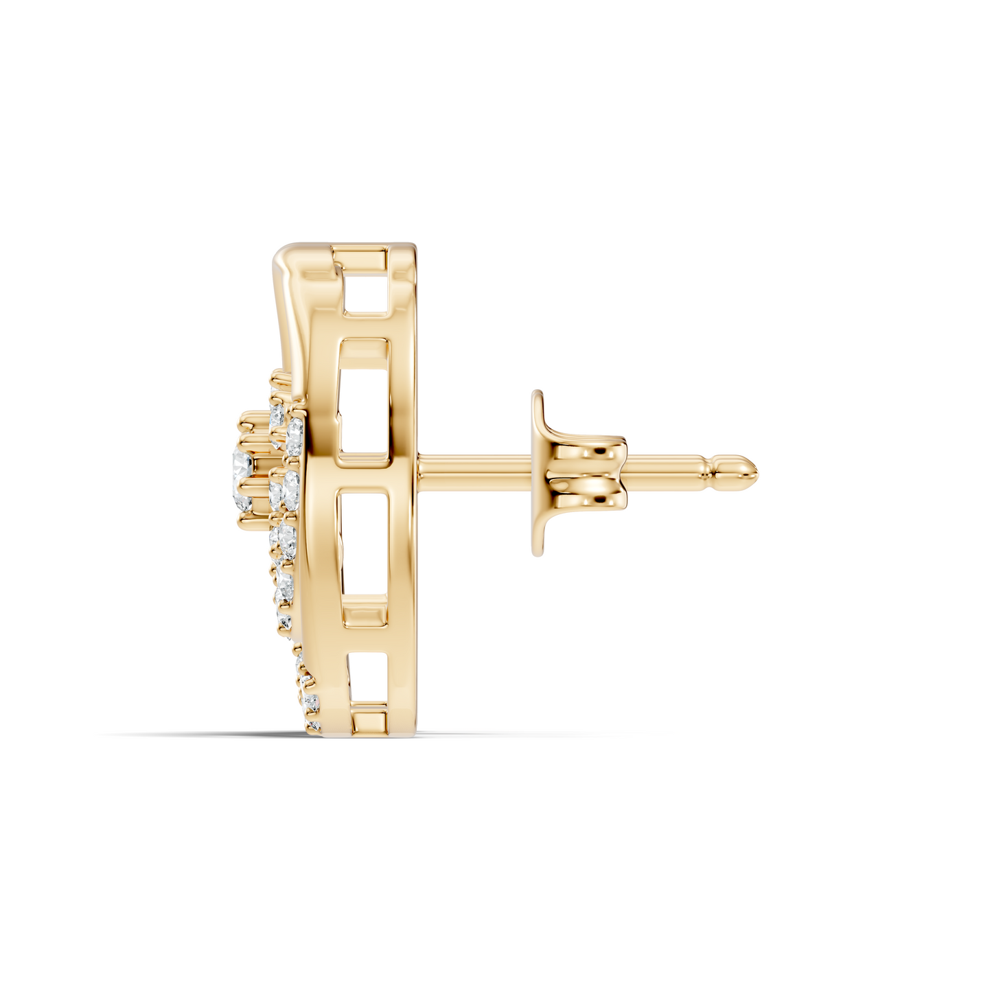 Round Shape Lab Grown- Natural Diamond Elegance Vintage Diamond 14k Solid Gold Earrings For  Daily Wear