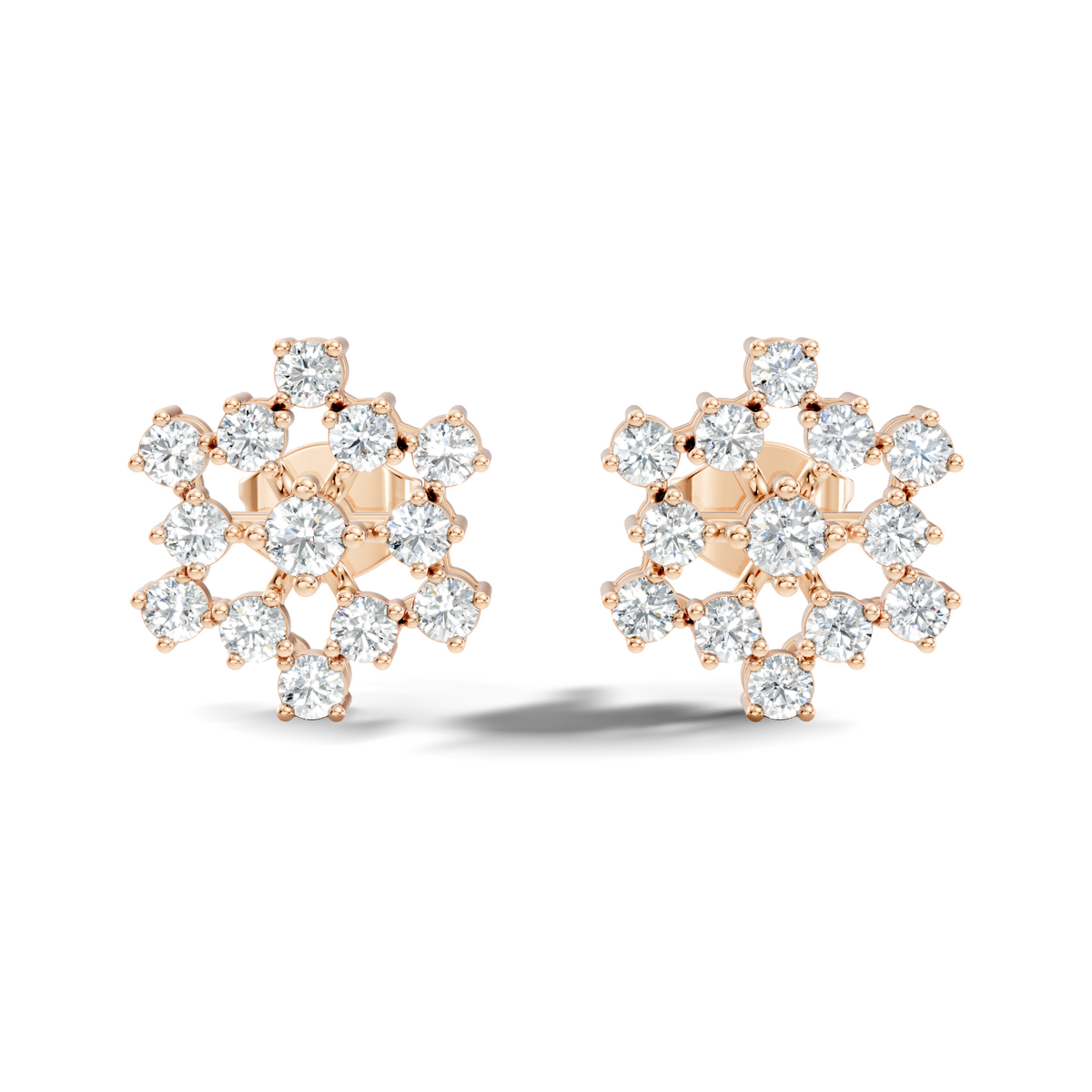 Round Shape New Shinning Sparkle 14k Solid Gold Lab Grown Diamond Earring For Daily Wear - HIGHCARAT DIAMONDS
