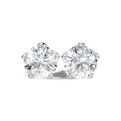 10k Solid Rose Gold Round Shape Lab Grown Vintage Solitaire Diamond Earrings For her - HIGHCARAT DIAMONDS