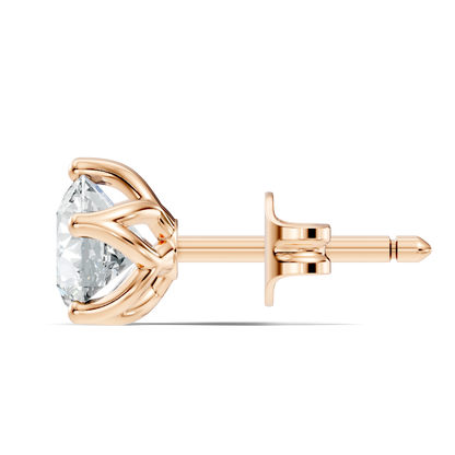Round Shape Lab Grown Vintage Solitaire Diamond Earrings - HIGHCARAT DIAMONDS