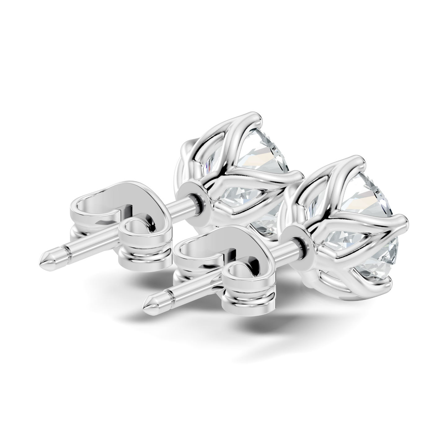 Round Shape Lab Grown Vintage Solitaire Diamond Earrings - HIGHCARAT DIAMONDS