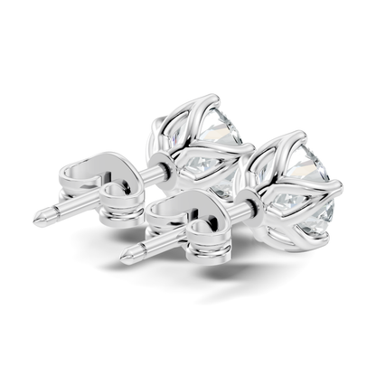 Round Shape Lab Grown Vintage Solitaire Diamond Earrings - HIGHCARAT DIAMONDS
