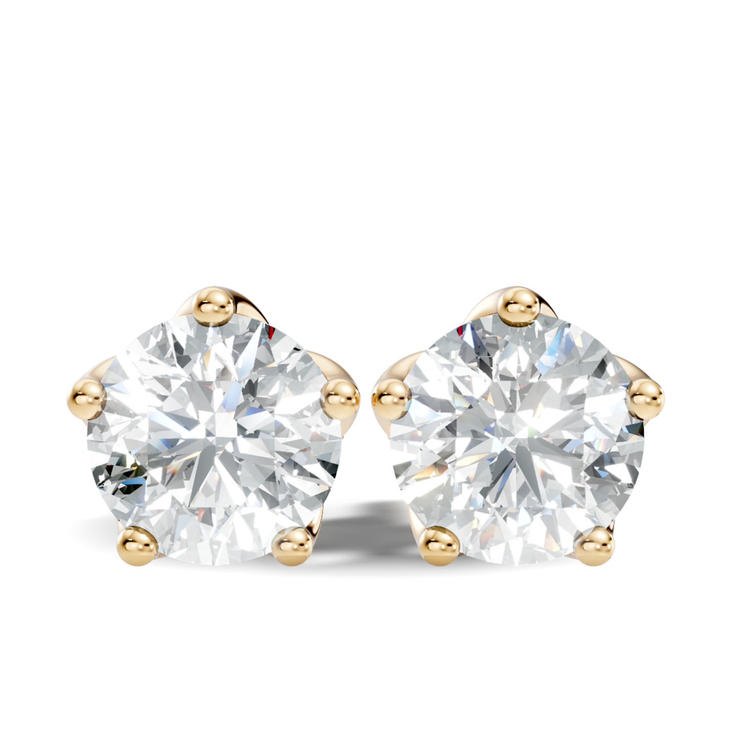 Round Shape Lab Grown Vintage Solitaire Diamond Earrings - HIGHCARAT DIAMONDS