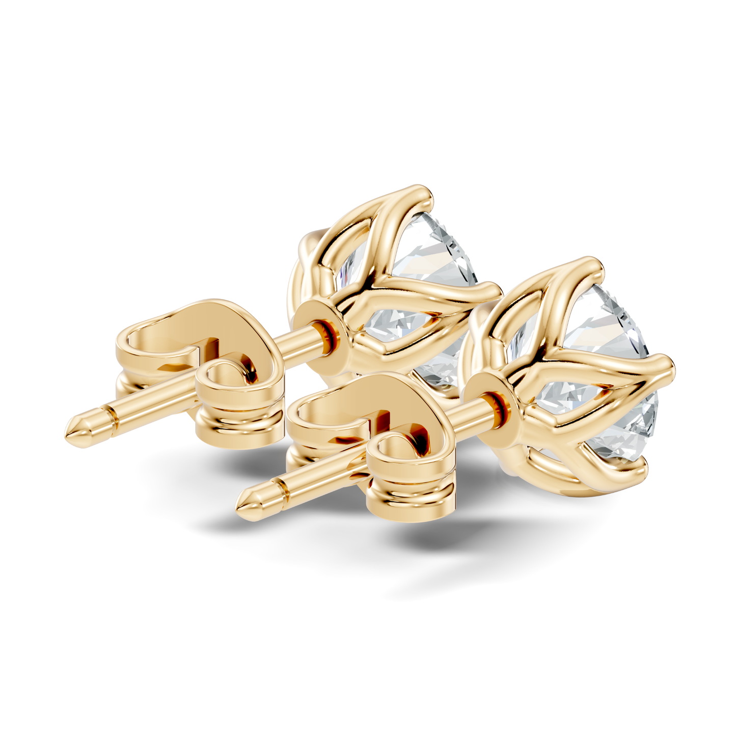 Round Shape Lab Grown Vintage Solitaire Diamond Earrings - HIGHCARAT DIAMONDS