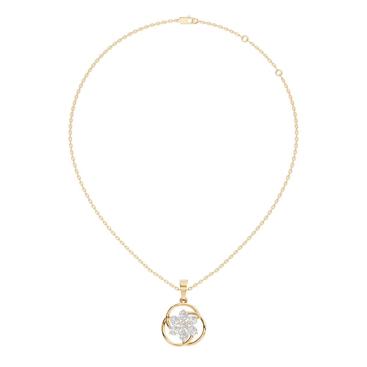 1.40 Carat Lab-Grown Round Diamond Pendant Necklace in 14K Solid Gold - HIGHCARAT DIAMONDS