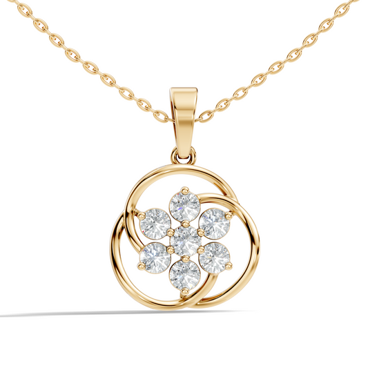 1.40 Carat Lab-Grown Round Diamond Pendant Necklace in 14K Solid Gold - HIGHCARAT DIAMONDS