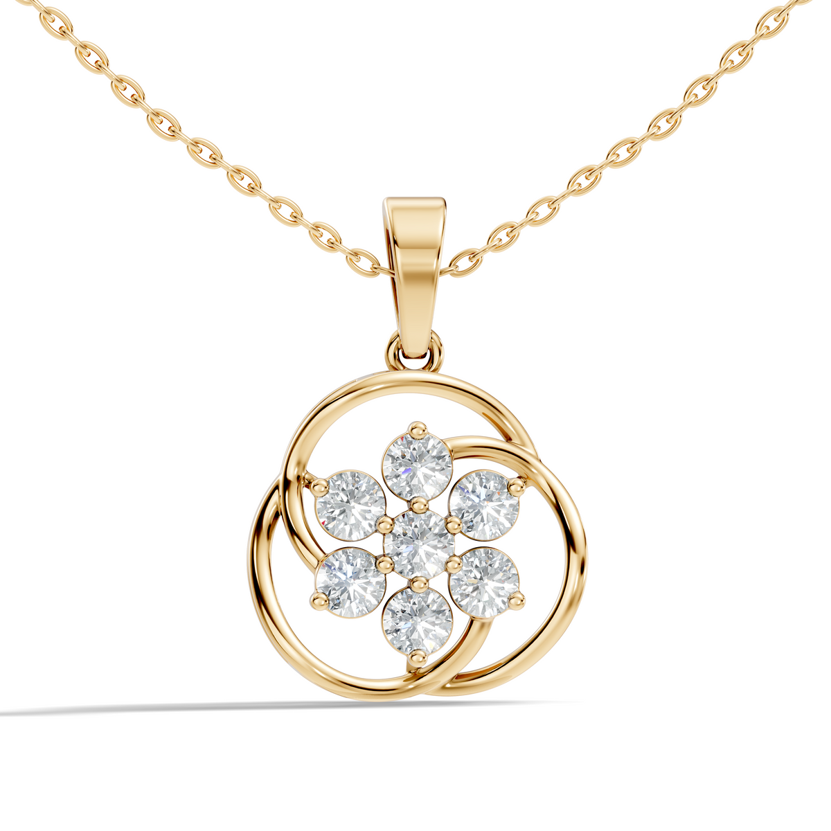 1.40 Carat Lab-Grown Round Diamond Pendant Necklace in 14K Solid Gold - HIGHCARAT DIAMONDS