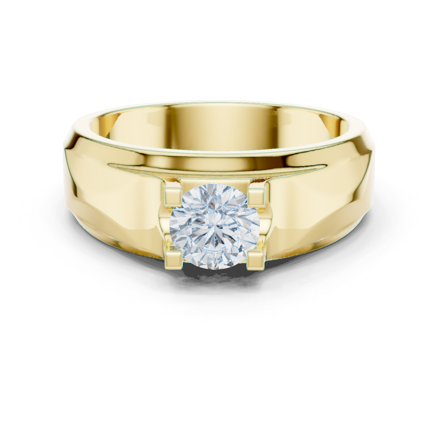 Round Shape Lab grown Diamond New Ethical Shinny Look Men's Diamond Ring For Birthday Gift - HIGHCARAT DIAMONDS