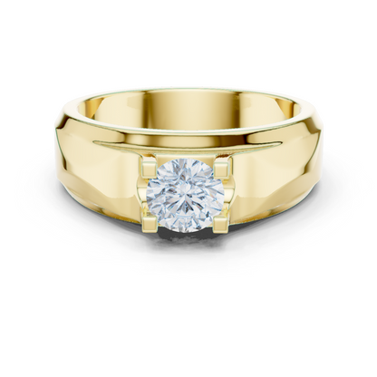Round Shape Lab grown Diamond New Ethical Shinny Look Men's Diamond Ring For Birthday Gift - HIGHCARAT DIAMONDS