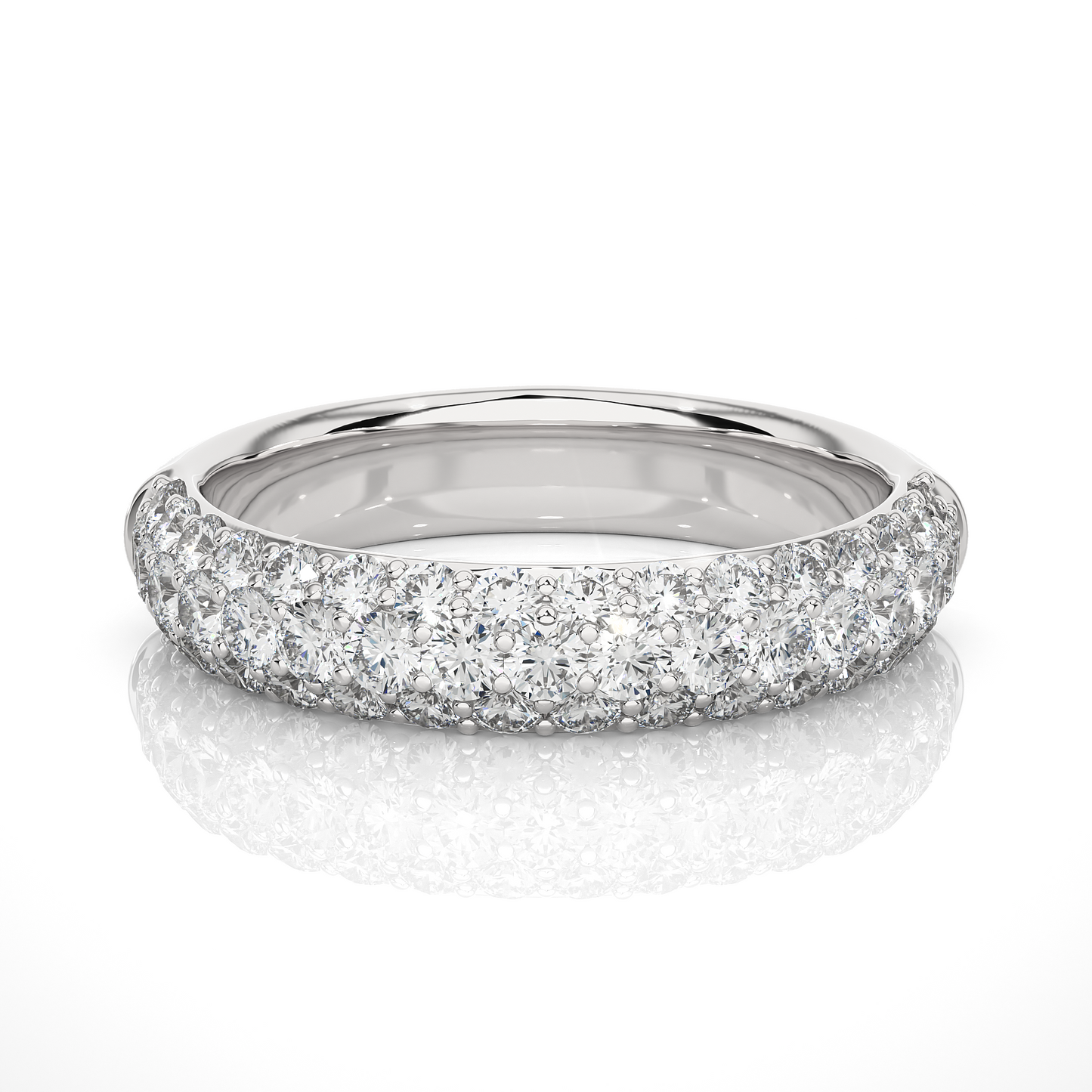 Round Shape Lab or Natural Diamond Eternity Band Solid Gold Full Eternity Wedding Band For - HIGHCARAT DIAMONDS