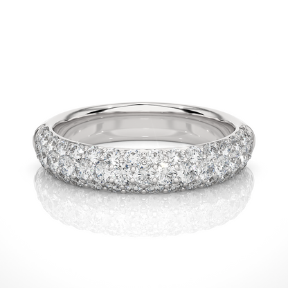 Round Shape Lab or Natural Diamond Eternity Band Solid Gold Full Eternity Wedding Band For - HIGHCARAT DIAMONDS