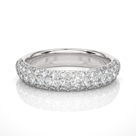 Round Shape Lab or Natural Diamond Eternity Band Solid Gold Full Eternity Wedding Band For - HIGHCARAT DIAMONDS