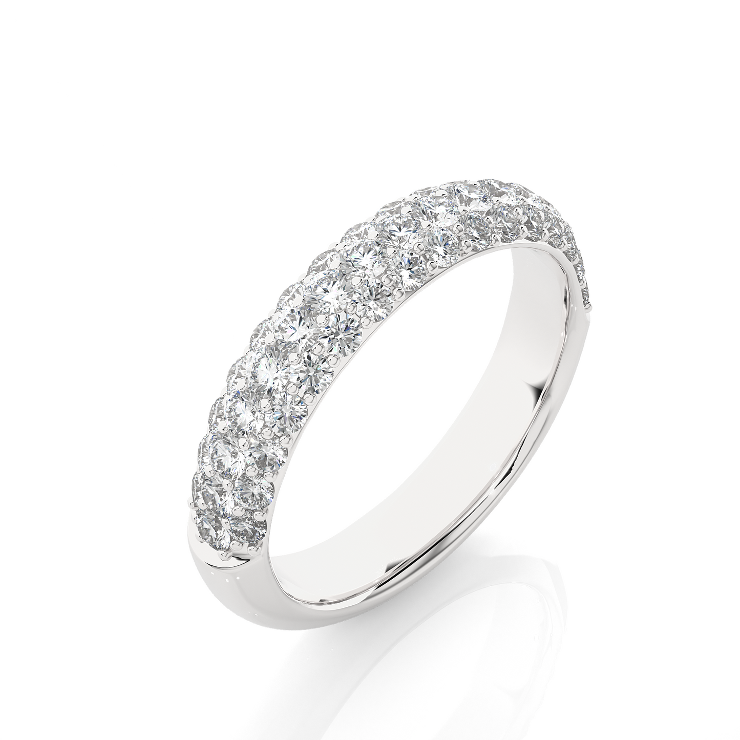 Round Shape Lab or Natural Diamond Eternity Band Solid Gold Full Eternity Wedding Band For - HIGHCARAT DIAMONDS