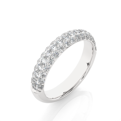 Round Shape Lab or Natural Diamond Eternity Band Solid Gold Full Eternity Wedding Band For - HIGHCARAT DIAMONDS