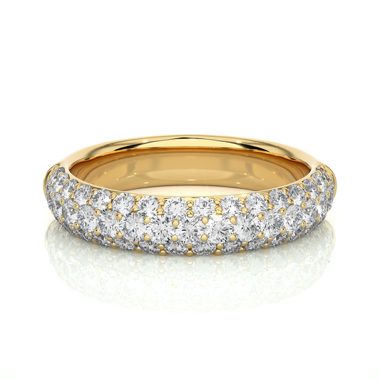Round Shape Lab or Natural Diamond Eternity Band Solid Gold Full Eternity Wedding Band For - HIGHCARAT DIAMONDS