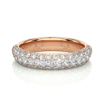 Round Shape Lab or Natural Diamond Eternity Band Solid Gold Full Eternity Wedding Band For - HIGHCARAT DIAMONDS