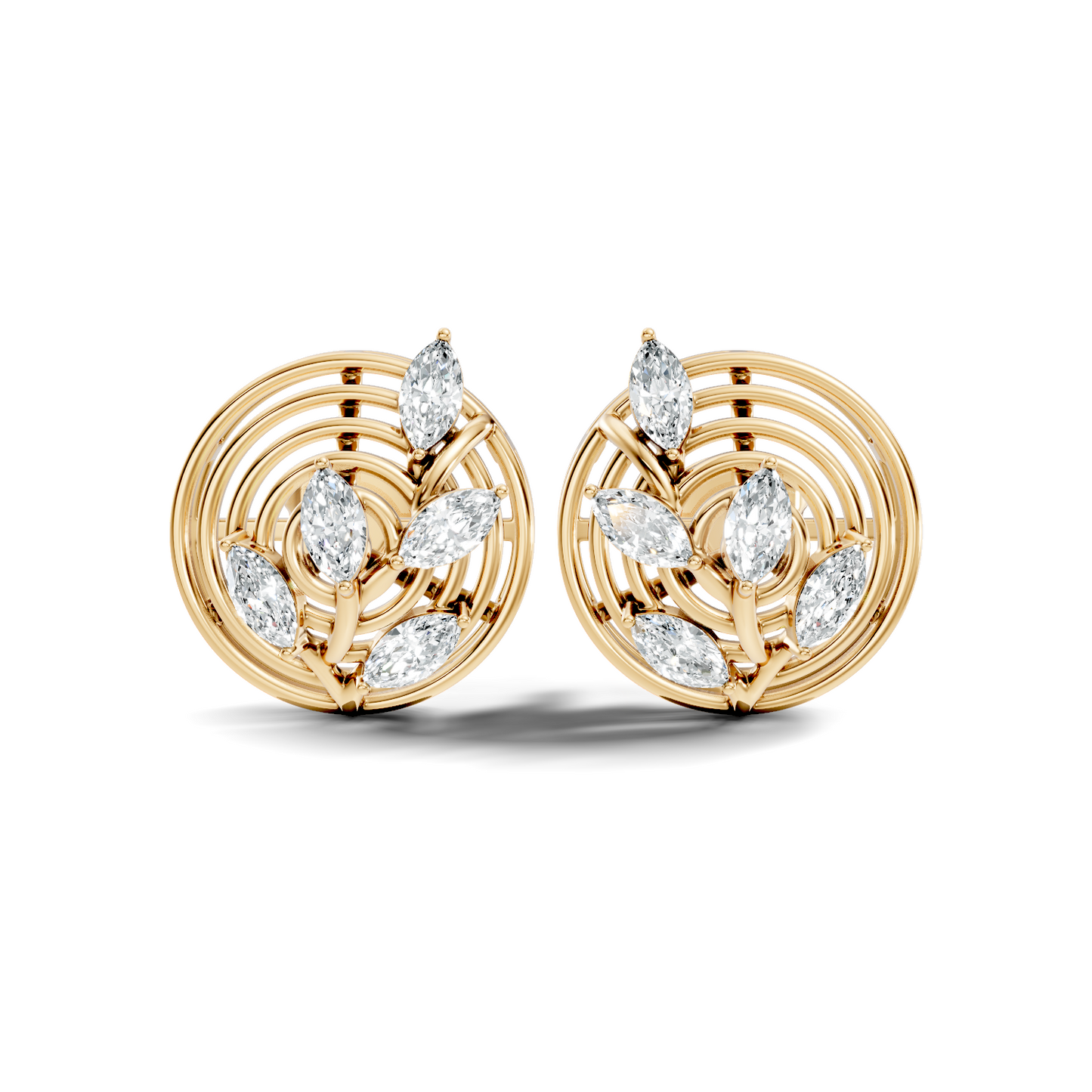 Marquise Cut 18k Solid Rose Gold Ethically Wear Diamond Earrings For Women - HIGHCARAT DIAMONDS