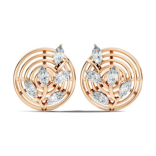 Marquise Cut 18k Solid Rose Gold Ethically Wear Diamond Earrings For Women - HIGHCARAT DIAMONDS