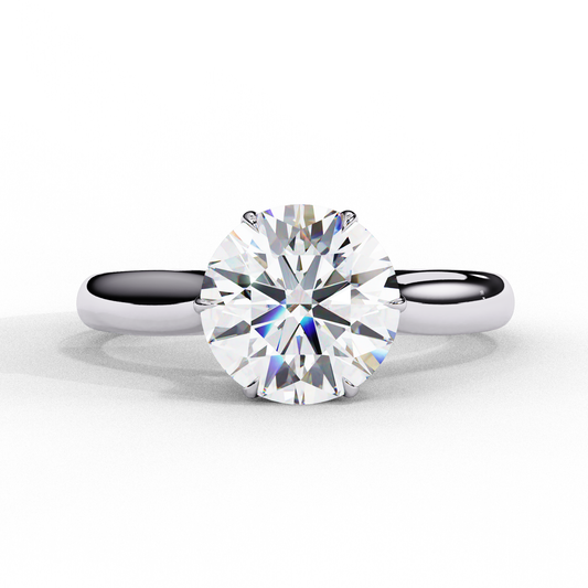 Round Shape Shinning One Stone Lab Grown Diamond Ring For Women Occasionally Wear - HIGHCARAT DIAMONDS