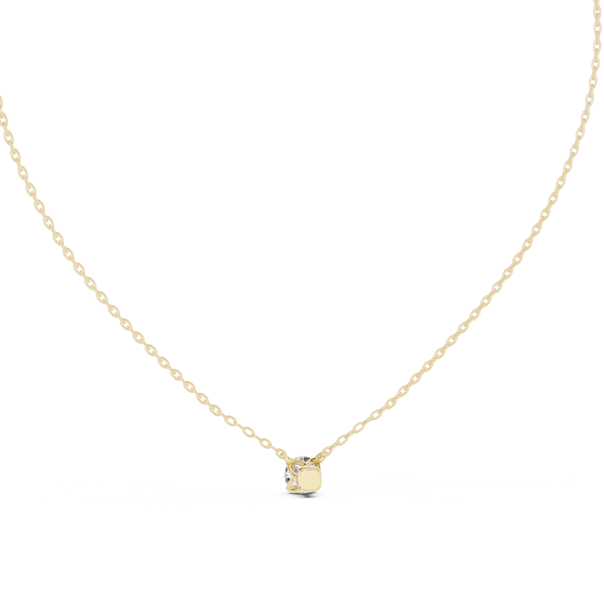 Round Shape Lab Grown Solitaire Diamond Pendant Top View