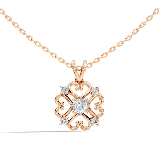 Elegant Cushion Cut Lab-Grown Diamond Pendant In 14K Solid White Gold - HIGHCARAT DIAMONDS
