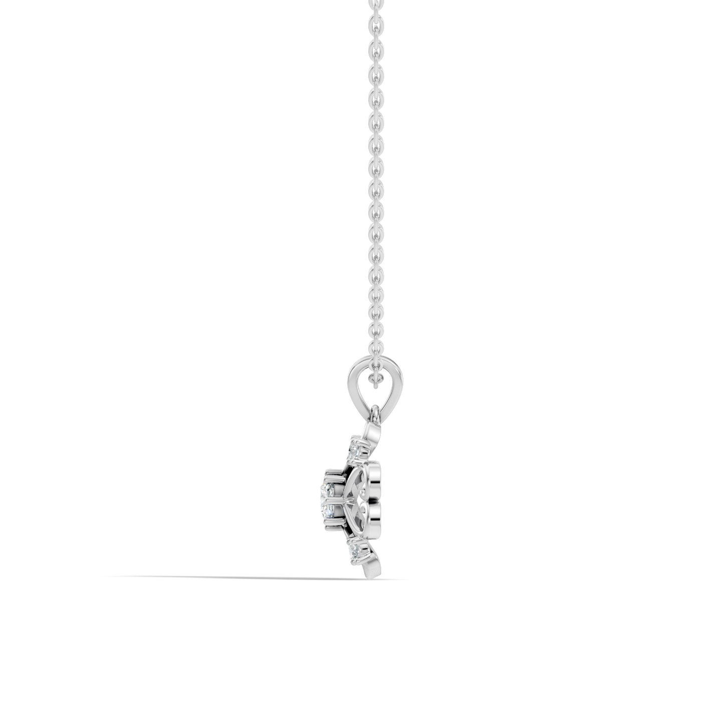 Elegant Cushion Cut Lab-Grown Diamond Pendant In 14K Solid White Gold - HIGHCARAT DIAMONDS