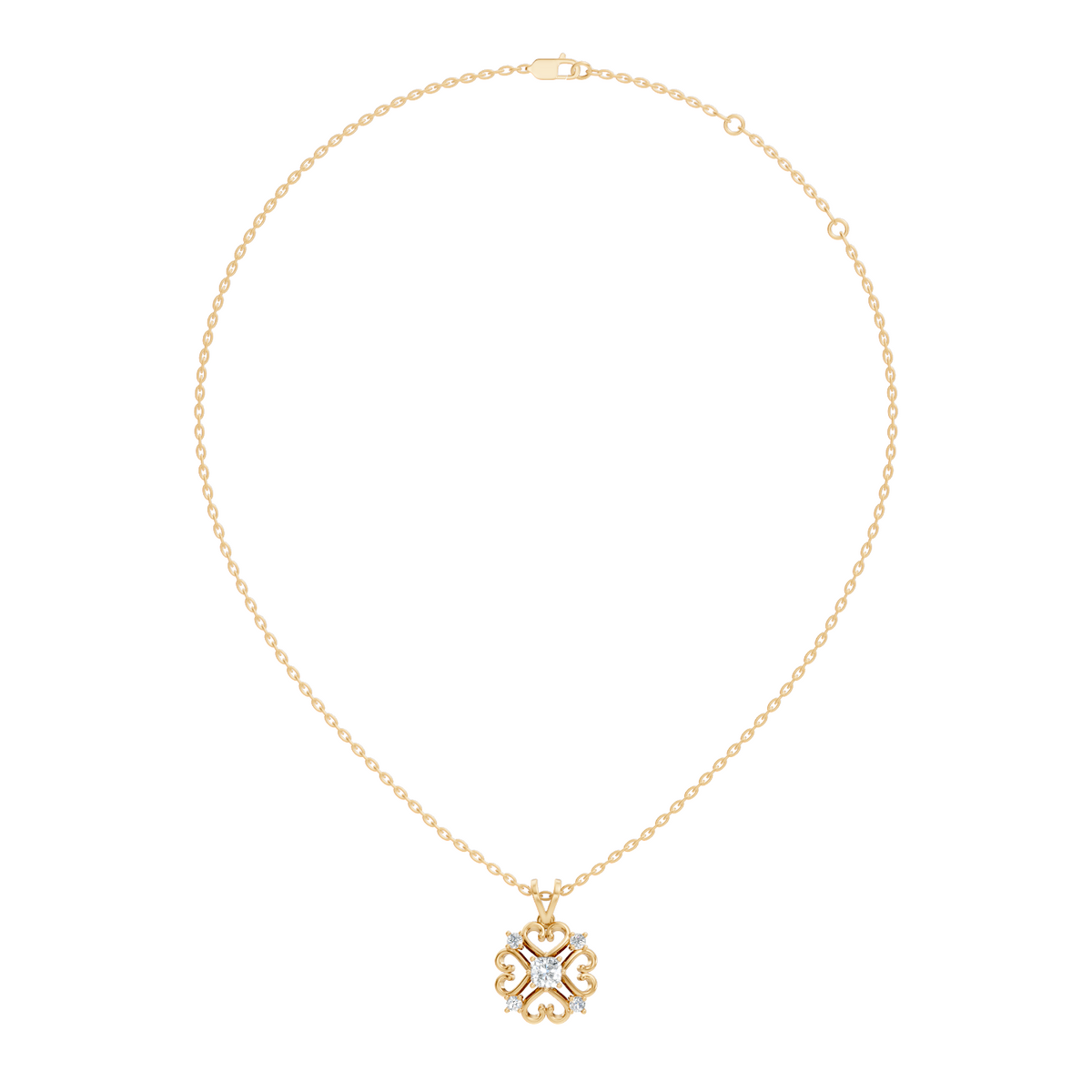 Elegant Cushion Cut Lab-Grown Diamond Pendant In 14K Solid White Gold - HIGHCARAT DIAMONDS