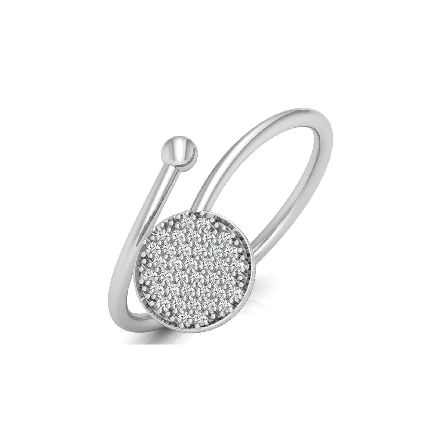 Round Shaped Bypass Women's Ring Or Her Contemporary Look For Every Day