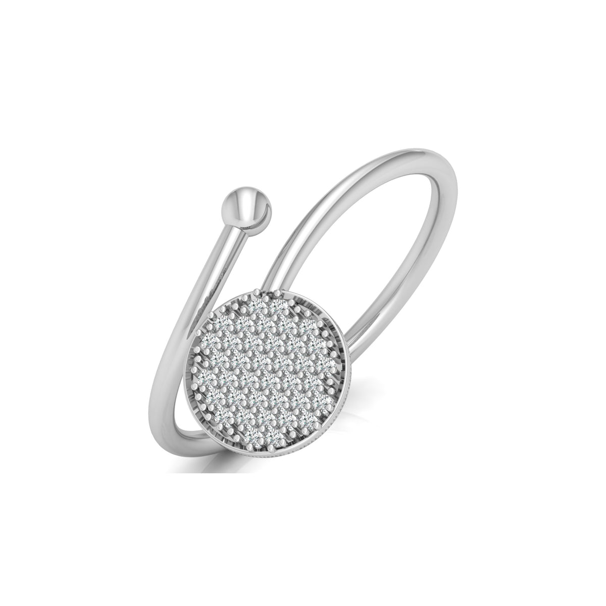Round Shaped Bypass Women's Ring Or Her Contemporary Look For Every Day - HIGHCARAT DIAMONDS