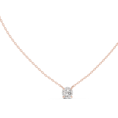 Round Shaped Diamond Pendant Lab Grown Diamond Necklace Elegant Gift For Women
