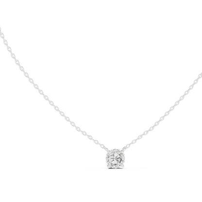 Round Shaped Diamond Pendant Lab Grown Diamond Necklace Elegant Gift For Women