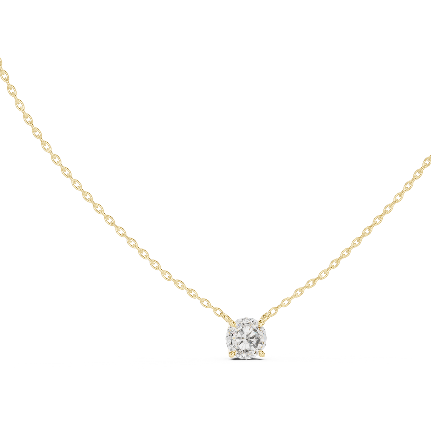 Round Shaped Diamond Pendant Lab Grown Diamond Necklace Elegant Gift For Women
