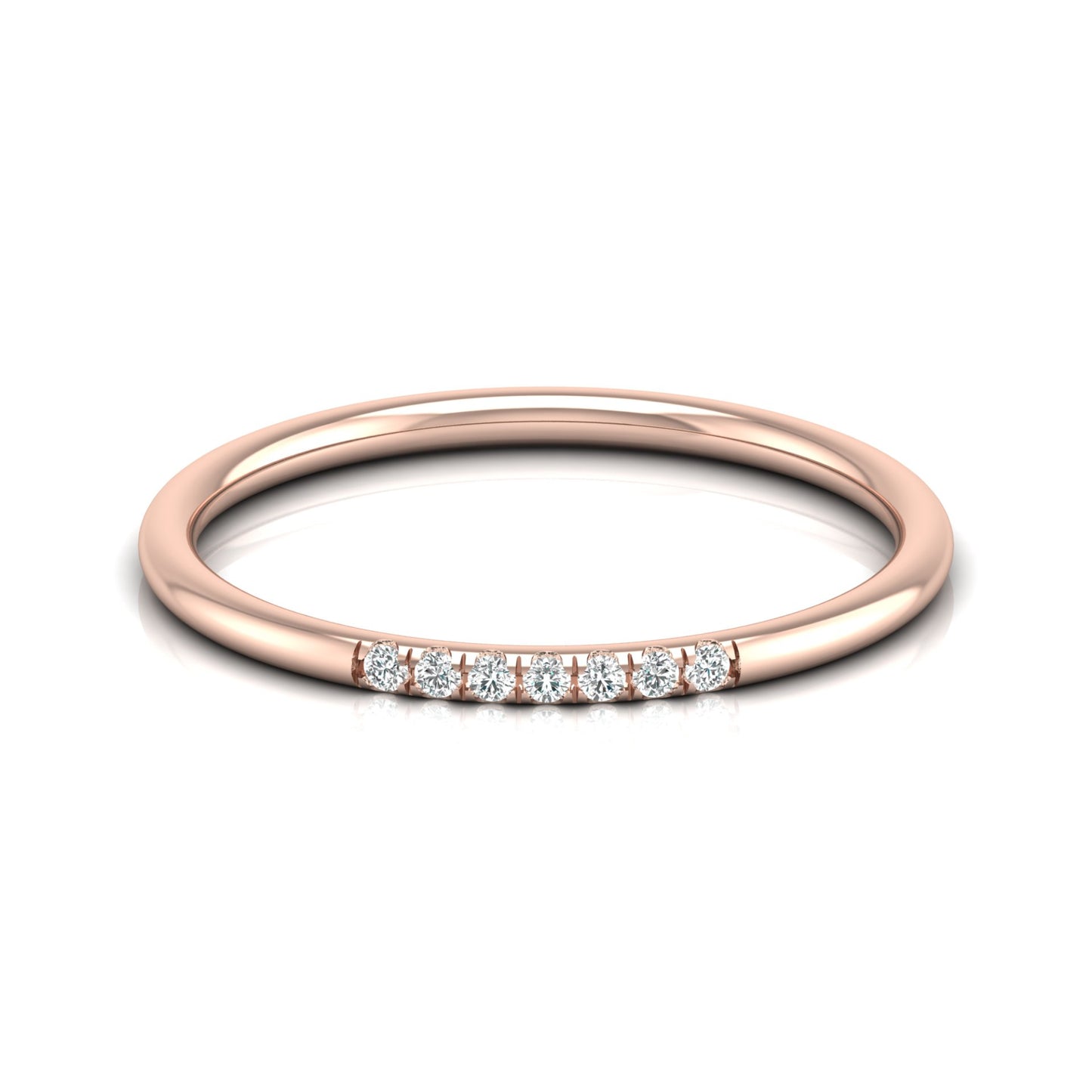 Round Shaped Lab grown And Natural Diamond Unique Minimalist  Band Ring For Women's - HIGHCARAT DIAMONDS