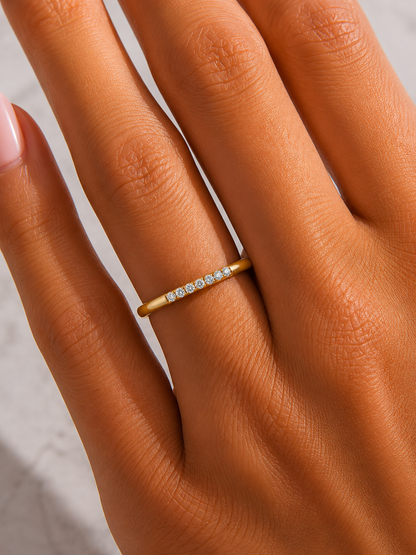Round Shaped Lab grown And Natural Diamond Unique Minimalist  Band Ring For Women's - HIGHCARAT DIAMONDS