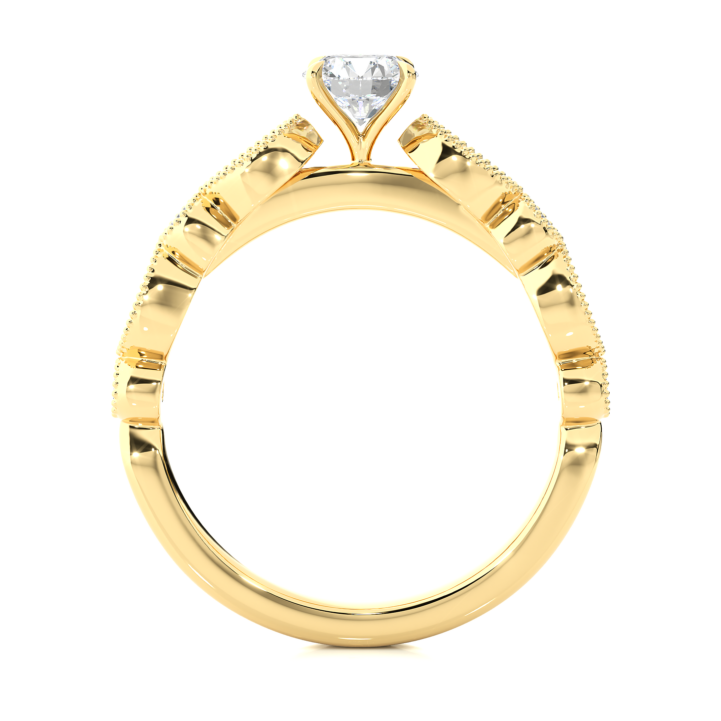 Round Shapes Colorless Lab grown Diamond 14K Solitaire Diamond Ring Perfect Gift For Her - HIGHCARAT DIAMONDS