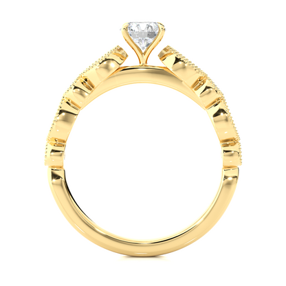 Round Shapes Colorless Lab grown Diamond 14K Solitaire Diamond Ring Perfect Gift For Her - HIGHCARAT DIAMONDS