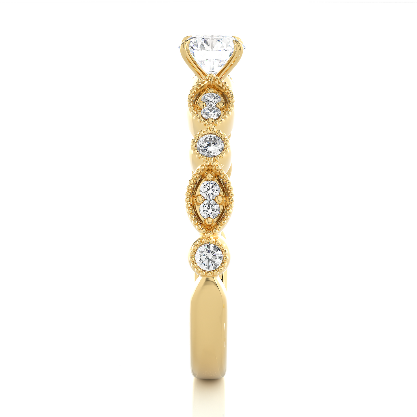 Round Shapes Colorless Lab grown Diamond 14K Solitaire Diamond Ring Perfect Gift For Her - HIGHCARAT DIAMONDS