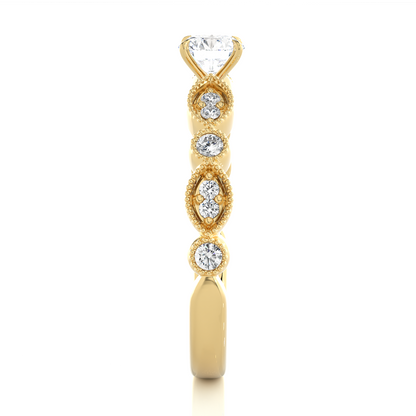 Round Shapes Colorless Lab grown Diamond 14K Solitaire Diamond Ring Perfect Gift For Her - HIGHCARAT DIAMONDS