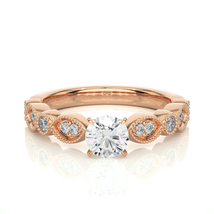 Round Shapes Colorless Lab grown Diamond 14K Solitaire Diamond Ring Perfect Gift For Her - HIGHCARAT DIAMONDS