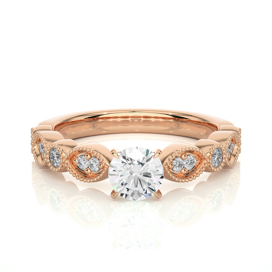 Round Shapes Colorless Lab grown Diamond 14K Solitaire Diamond Ring Perfect Gift For Her - HIGHCARAT DIAMONDS