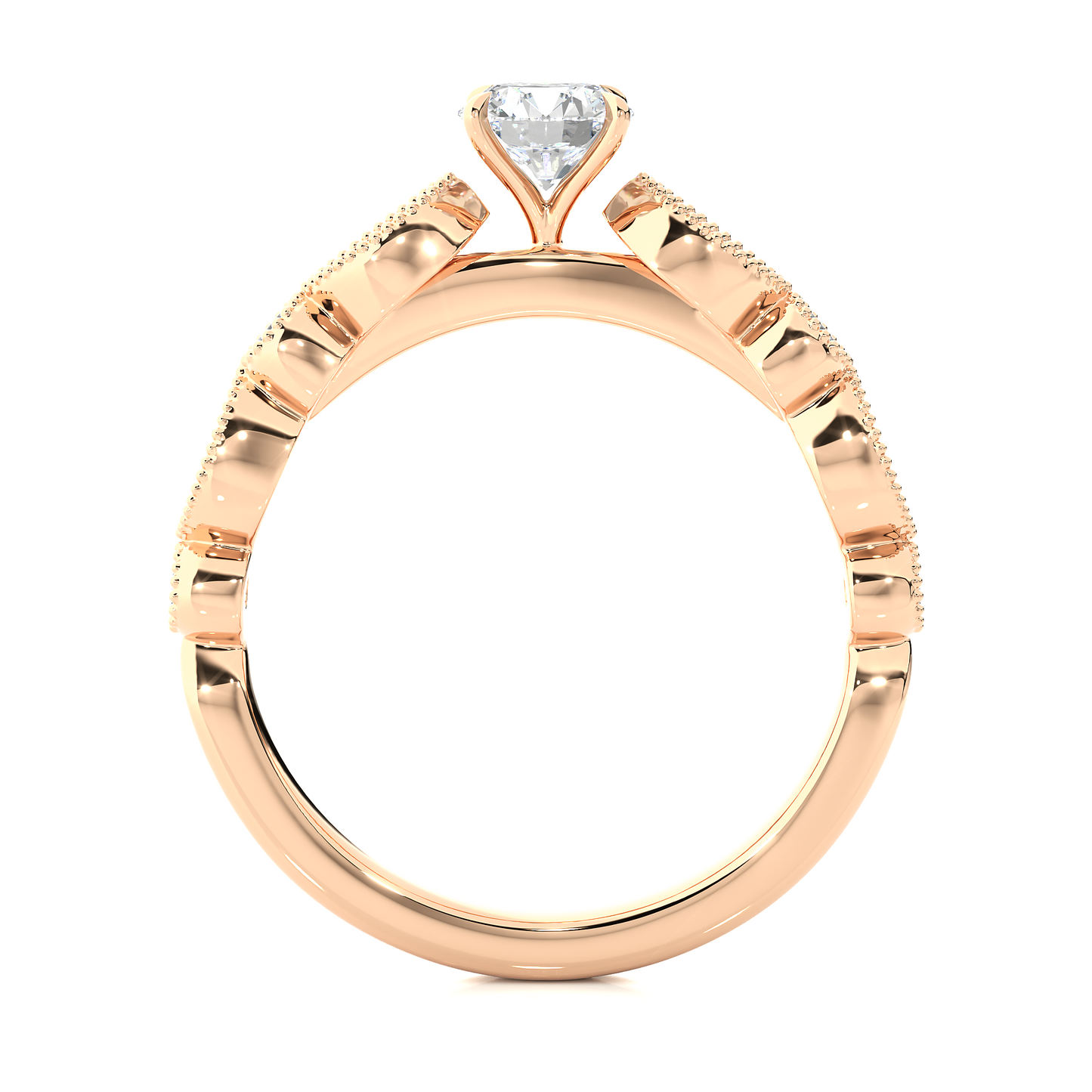 Round Shapes Colorless Lab grown Diamond 14K Solitaire Diamond Ring Perfect Gift For Her - HIGHCARAT DIAMONDS