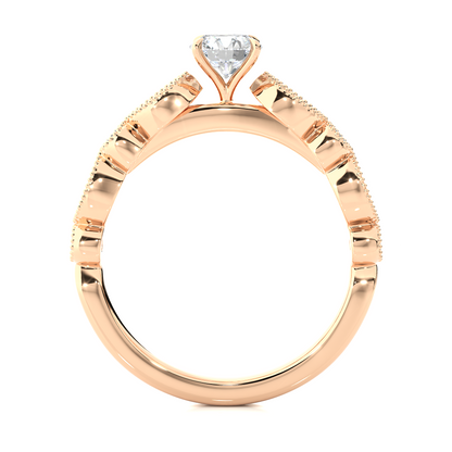 Round Shapes Colorless Lab grown Diamond 14K Solitaire Diamond Ring Perfect Gift For Her - HIGHCARAT DIAMONDS