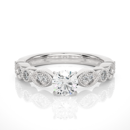 Round Shapes Colorless Lab grown Diamond 14K Solitaire Diamond Ring Perfect Gift For Her - HIGHCARAT DIAMONDS