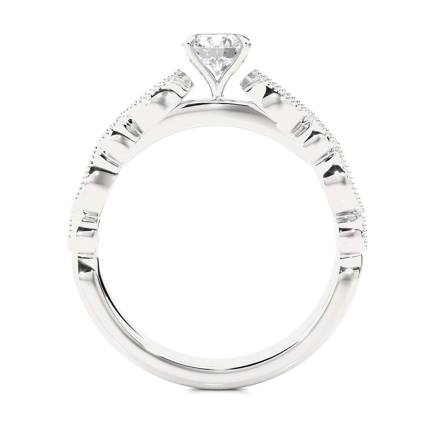 Round Shapes Colorless Lab grown Diamond 14K Solitaire Diamond Ring Perfect Gift For Her - HIGHCARAT DIAMONDS