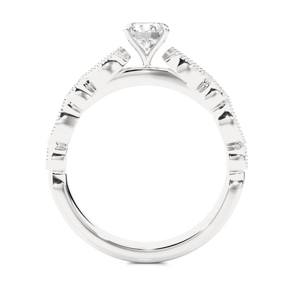 Round Shapes Colorless Lab grown Diamond 14K Solitaire Diamond Ring Perfect Gift For Her - HIGHCARAT DIAMONDS