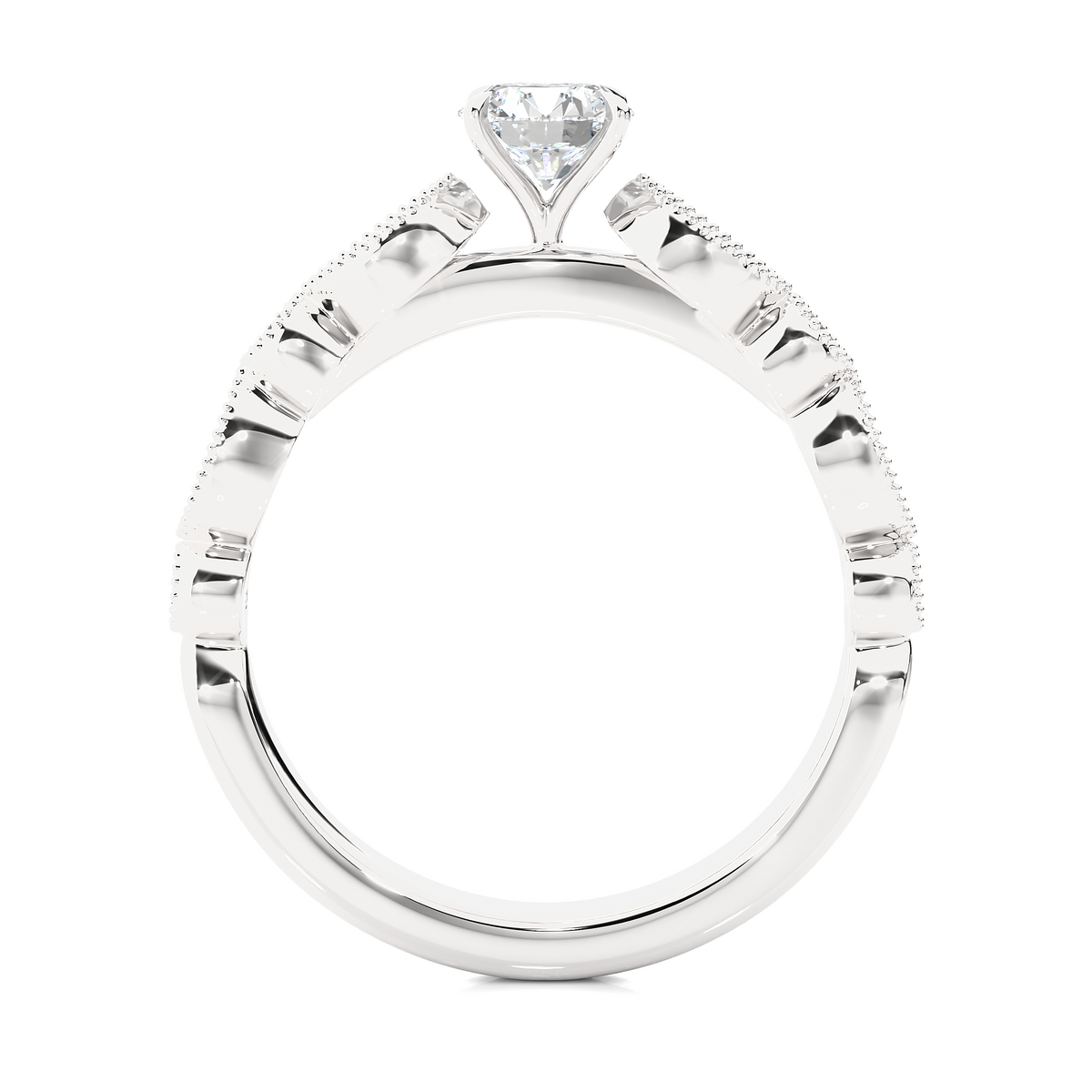 Round Shapes Colorless Lab grown Diamond 14K Solitaire Diamond Ring Perfect Gift For Her - HIGHCARAT DIAMONDS