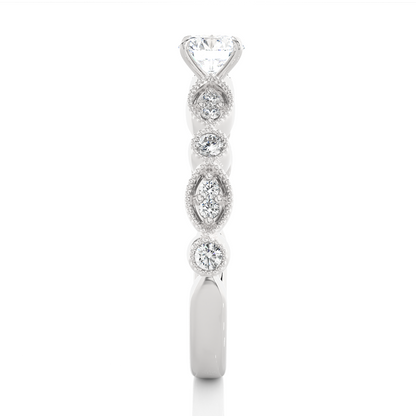Round Shapes Colorless Lab grown Diamond 14K Solitaire Diamond Ring Perfect Gift For Her - HIGHCARAT DIAMONDS