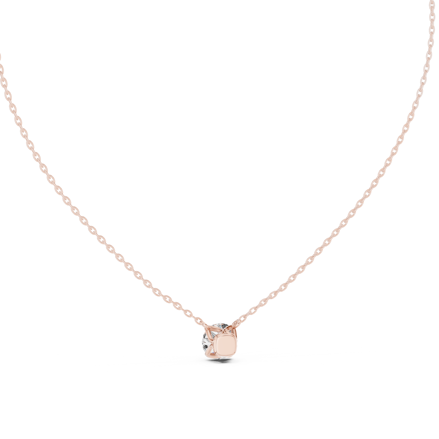 Round Shape Labgrown Pendant Dainty Solitaire Necklace For Women In 14K Gold - HIGHCARAT DIAMONDS